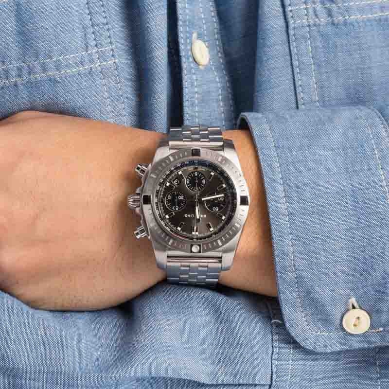 Pre-owned Breitling Chronomat Chronograph 44 Slate Dial