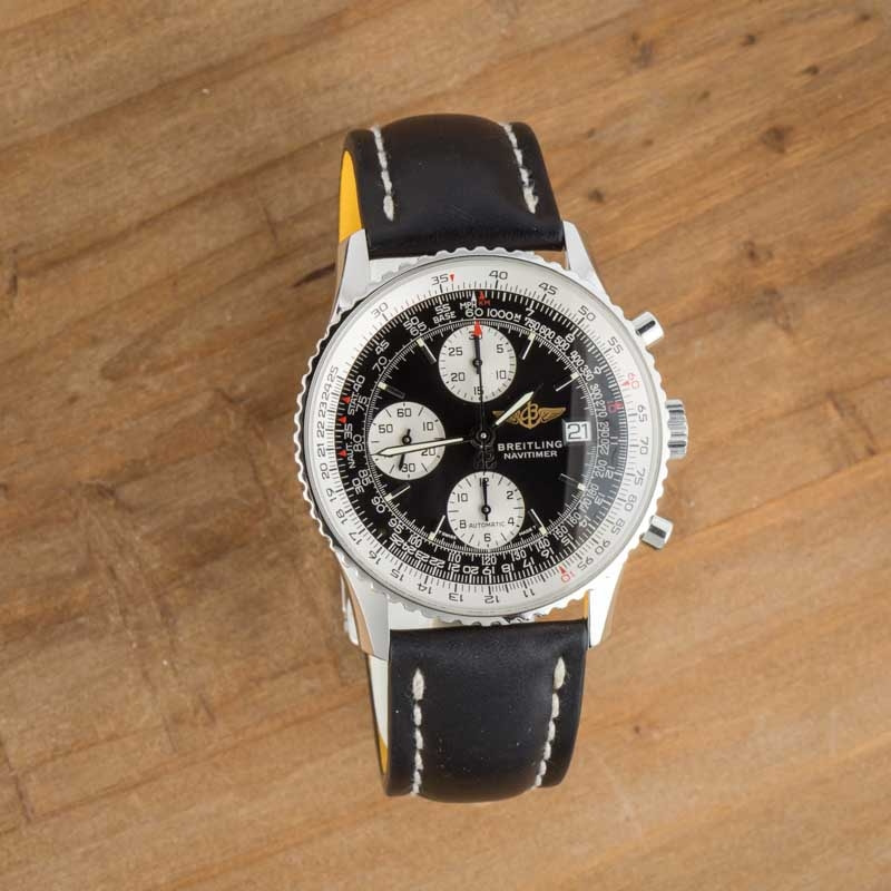 Pre-owned Breitling Old Navitimer Black Index Dial