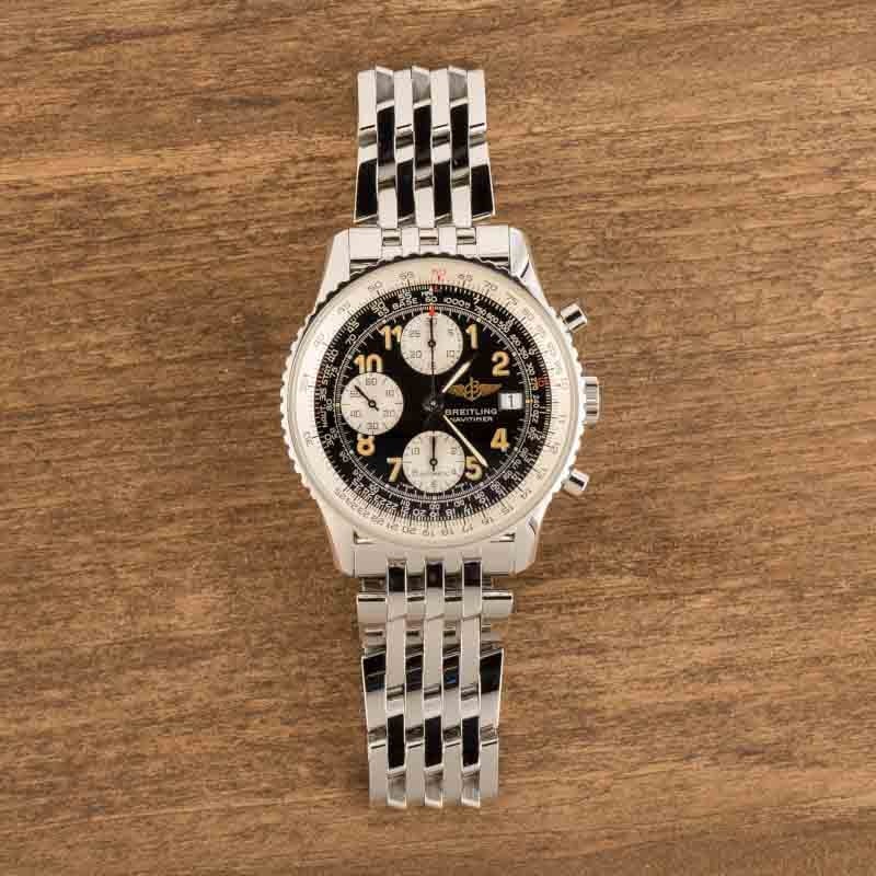 Pre-owned Breitling Old Navitimer Black Dial