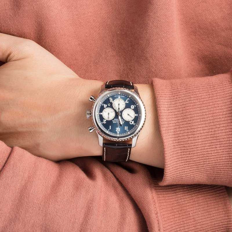 Pre-owned Breitling Navitimer 8 B01 Blue Dial