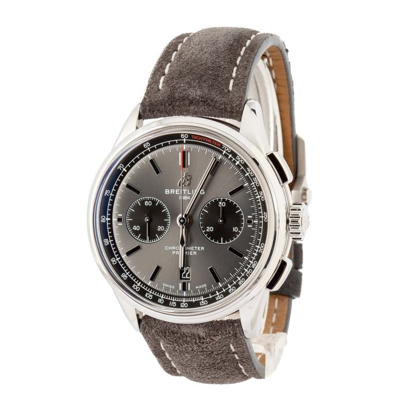 Pre-owned Breitling Premier B01 Chronograph 42 Grey Dial