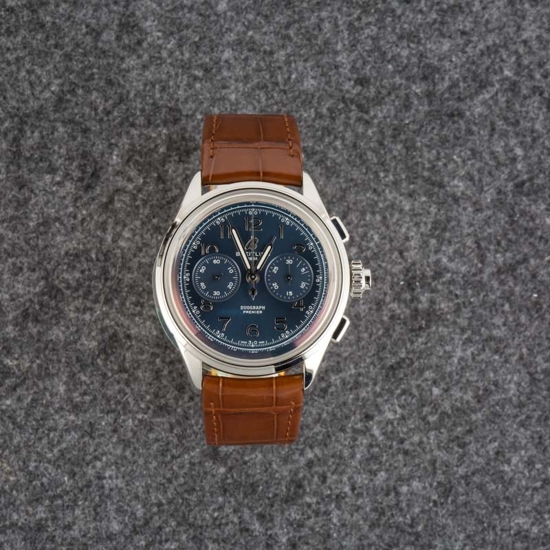 Pre-owned Breitling Premier B15 Duograph 42 Stainless Steel