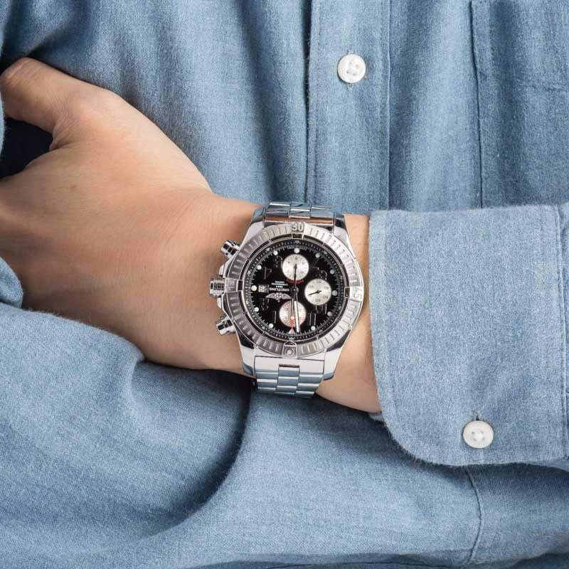 Breitling Super Avenger Black Arabic Dial