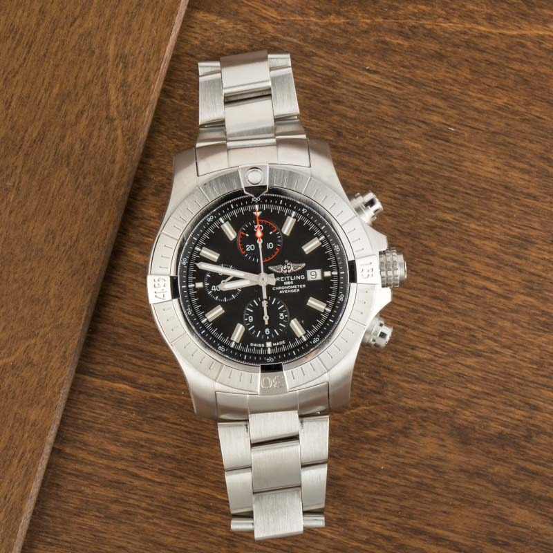 Used Breitling Super Avenger Steel 48MM Black Dial