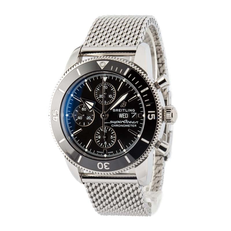 Pre-owned Breitling Superocean Heritage Chronograph 44 Black Dial