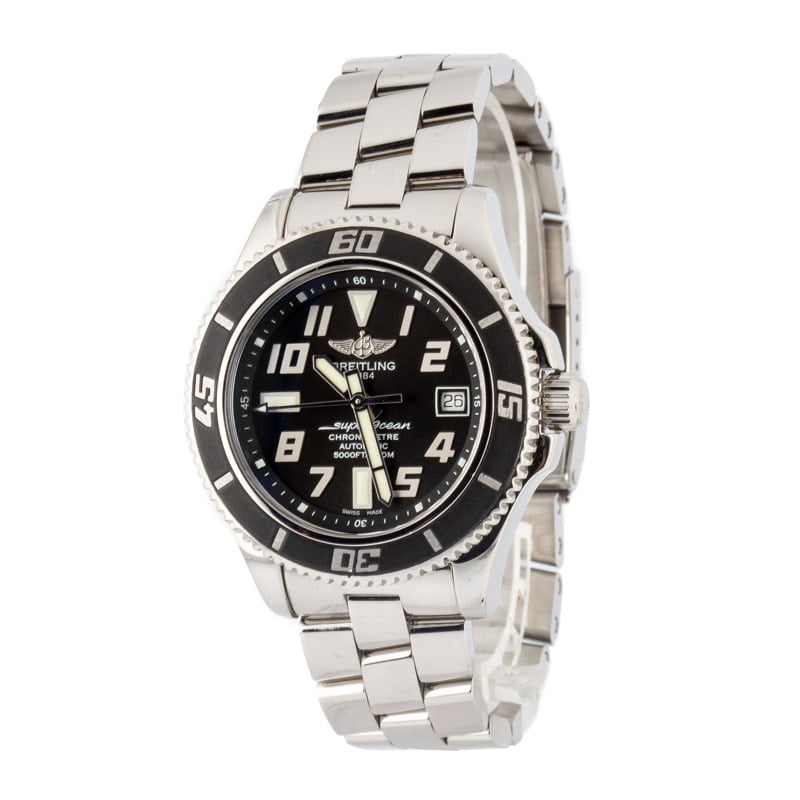 Men's Breitling Superocean Black Arabic Dial