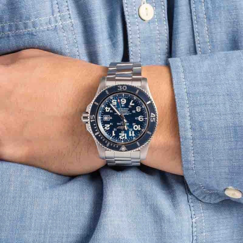 Preowned Breitling Superocean II Stainless Steel Blue Dial