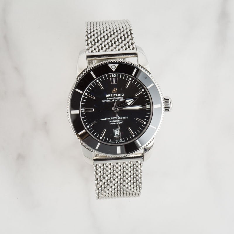 Pre-owned Breitling Superocean Heritage B20 46 Black Index Dial