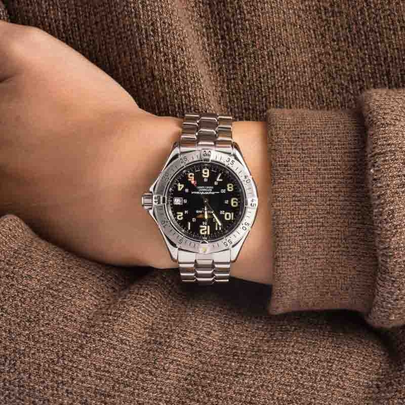 Pre-owned Breitling Superocean Ref A17040 Black Dial