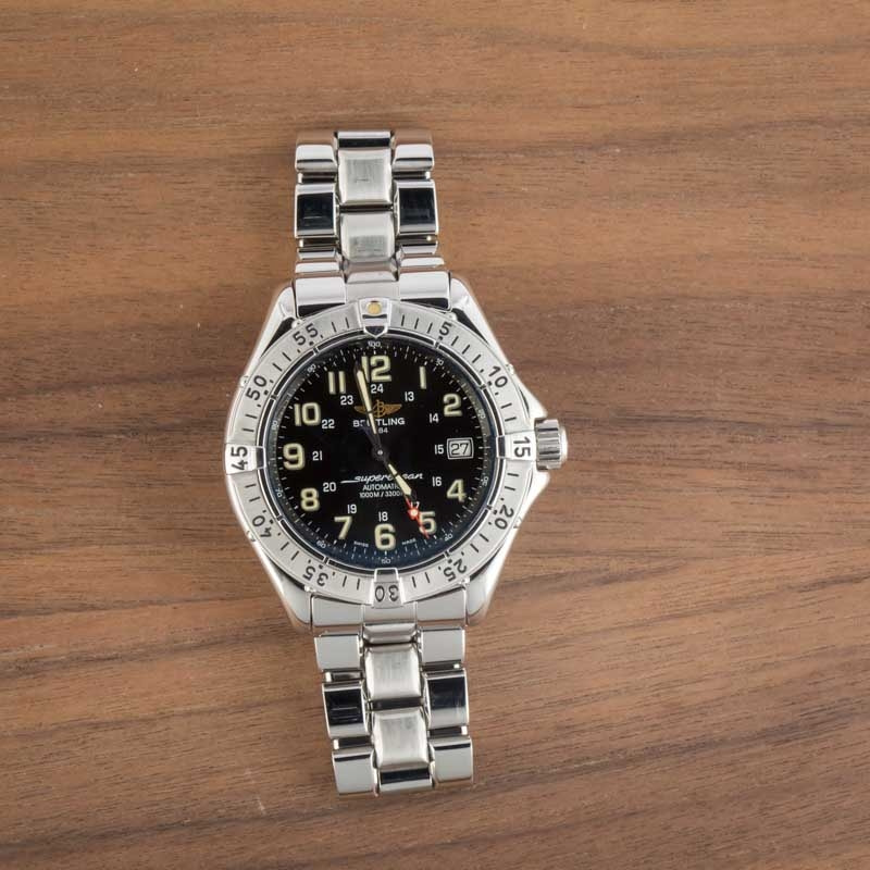 Pre-owned Breitling Superocean Ref A17040 Black Dial