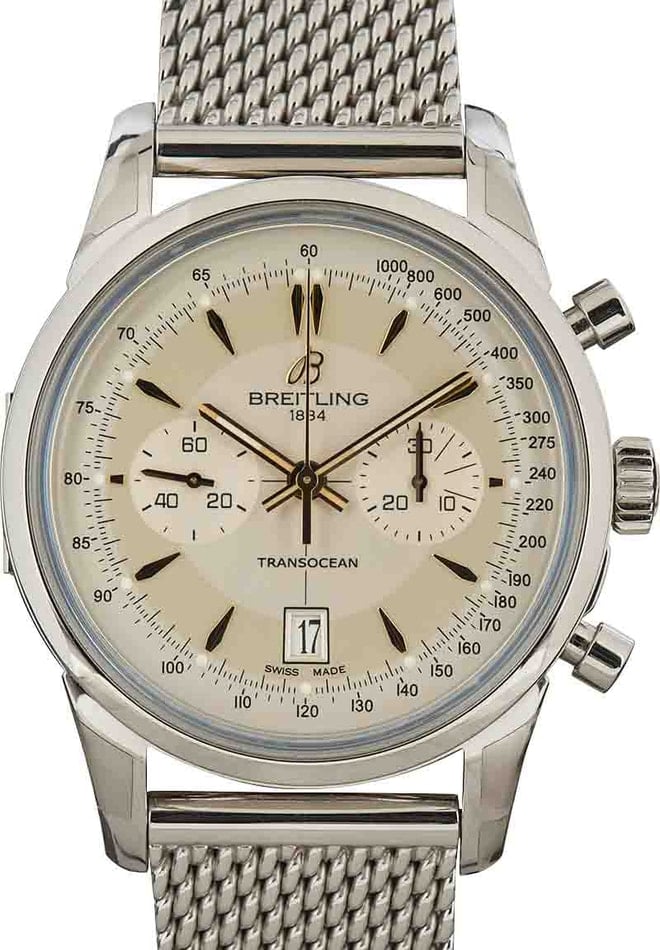 Breitling Transocean Chronograph Stainless Steel Watch AB0154