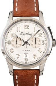 New Breitling Transocean Chronograph 1915 Stainless Steel Silver Dial