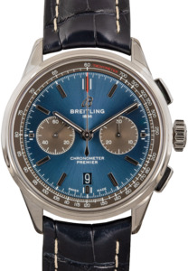 Breitling Premier B01 Blue Dial & Leather Strap