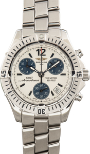 Used Breitling Chrono Colt Chronograph White Dial