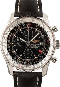 Men's Used Breitling Navitimer Chronograph GMT 46 Black Dial