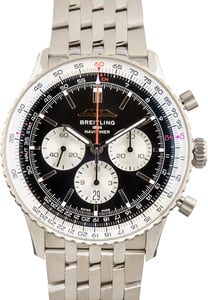 Used Stainless Steel Breitling Navitimer B01 Chronograph 46 Black Dial