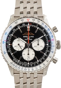 Factory Stickered Breitling Navitimer B01 Chronograph 46 Black Dial