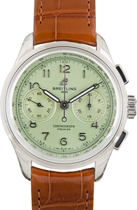 Factory Stickered Breitling Premier B09 Chronograph 40 Green Dial