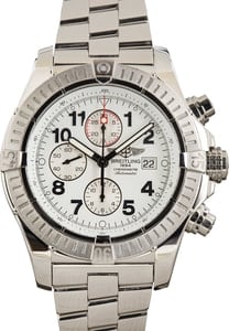 Men's Breitling Super Avenger Chronograph White Arabic Dial