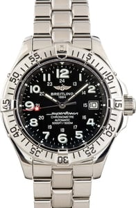 Preowned Breitling Superocean Black Arabic Dial