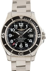 Men's Pre-owned Breitling Superocean Black Arabic Dial