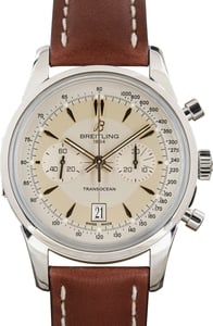 Pre-Owned Breitling Transocean Chronograph Leather Strap