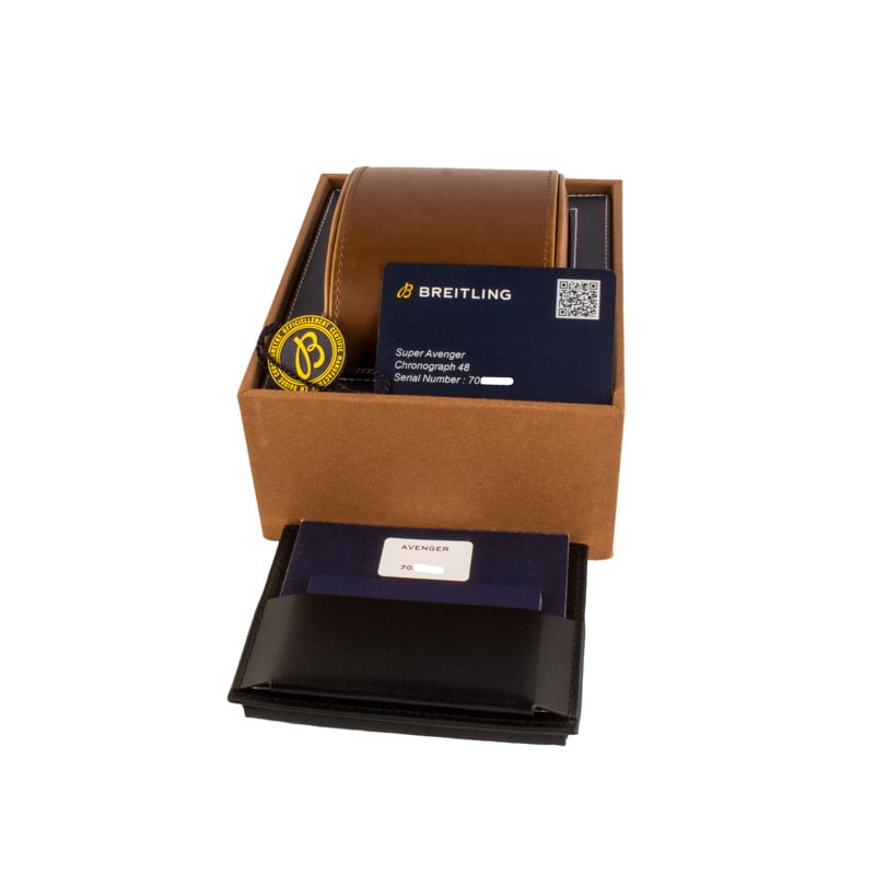Preowned Breitling Super Avenger Chronograph 48 Night Mission Blue Dial