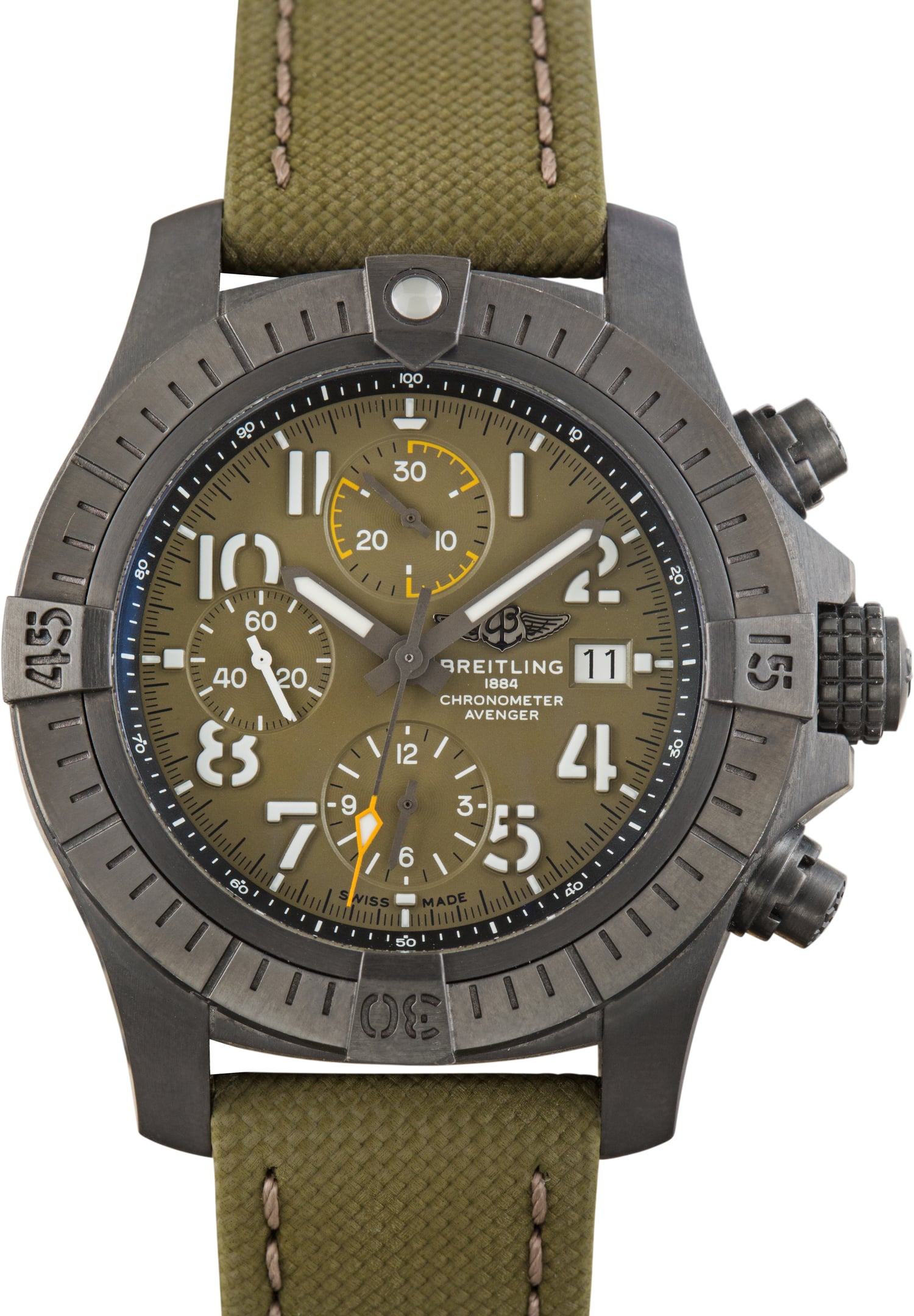 Pre-Owned Breitling Avenger Chronograph 45 Night Mission Green Dial
