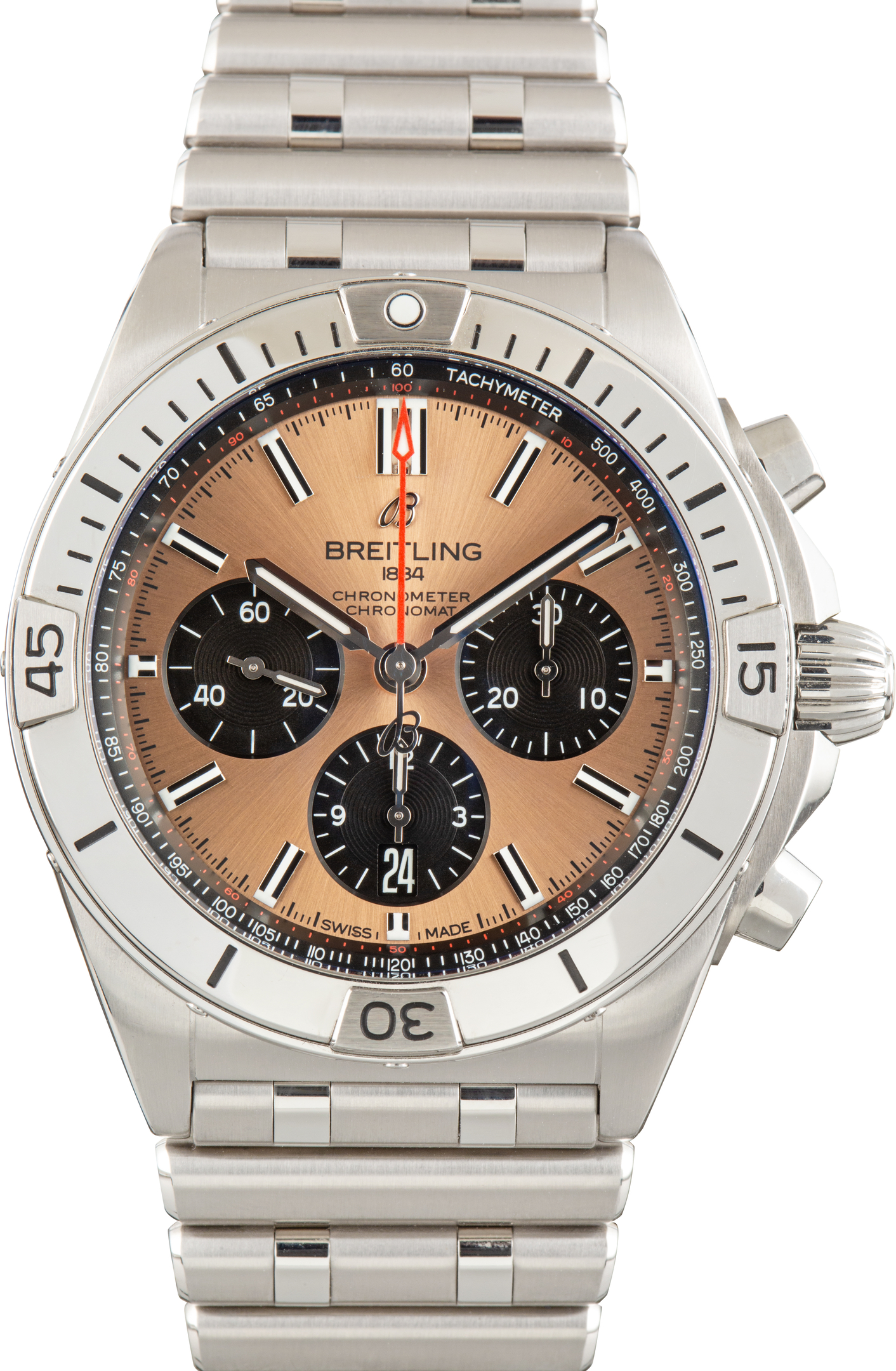 Pre-Owned Stainless Steel Breitling Chronomat B01 42 Copper Dial