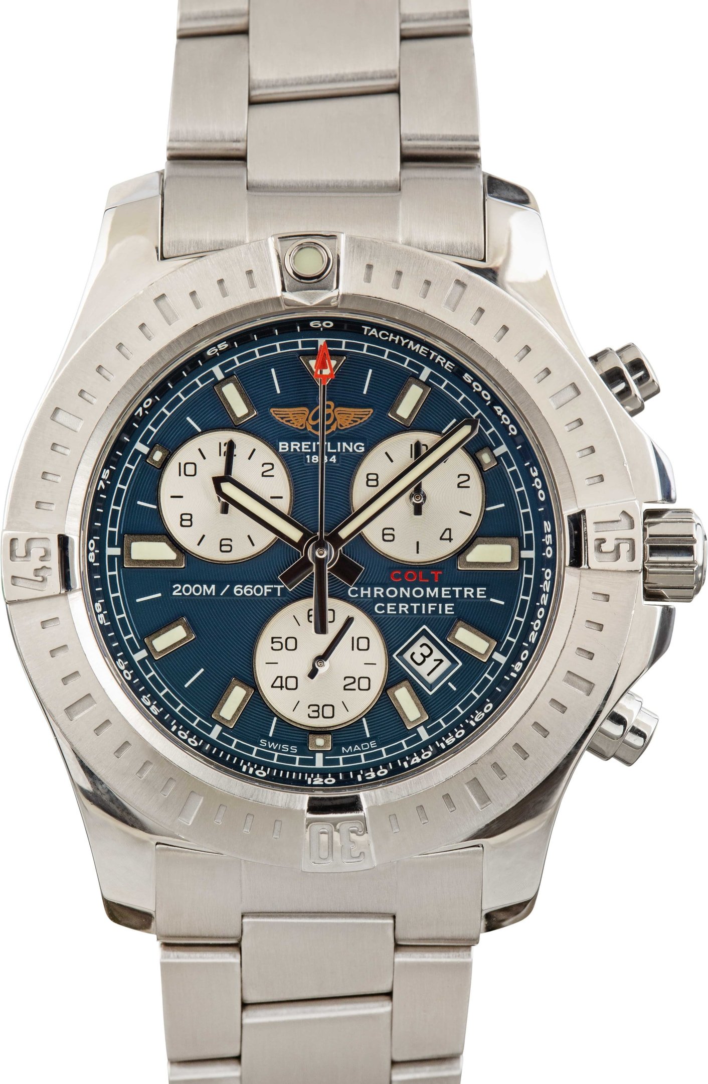 Breitling Colt 青文字盤 ステンレス Breitling Colt Chronograph Mens Watch A73388111B1A1 | Betteridge