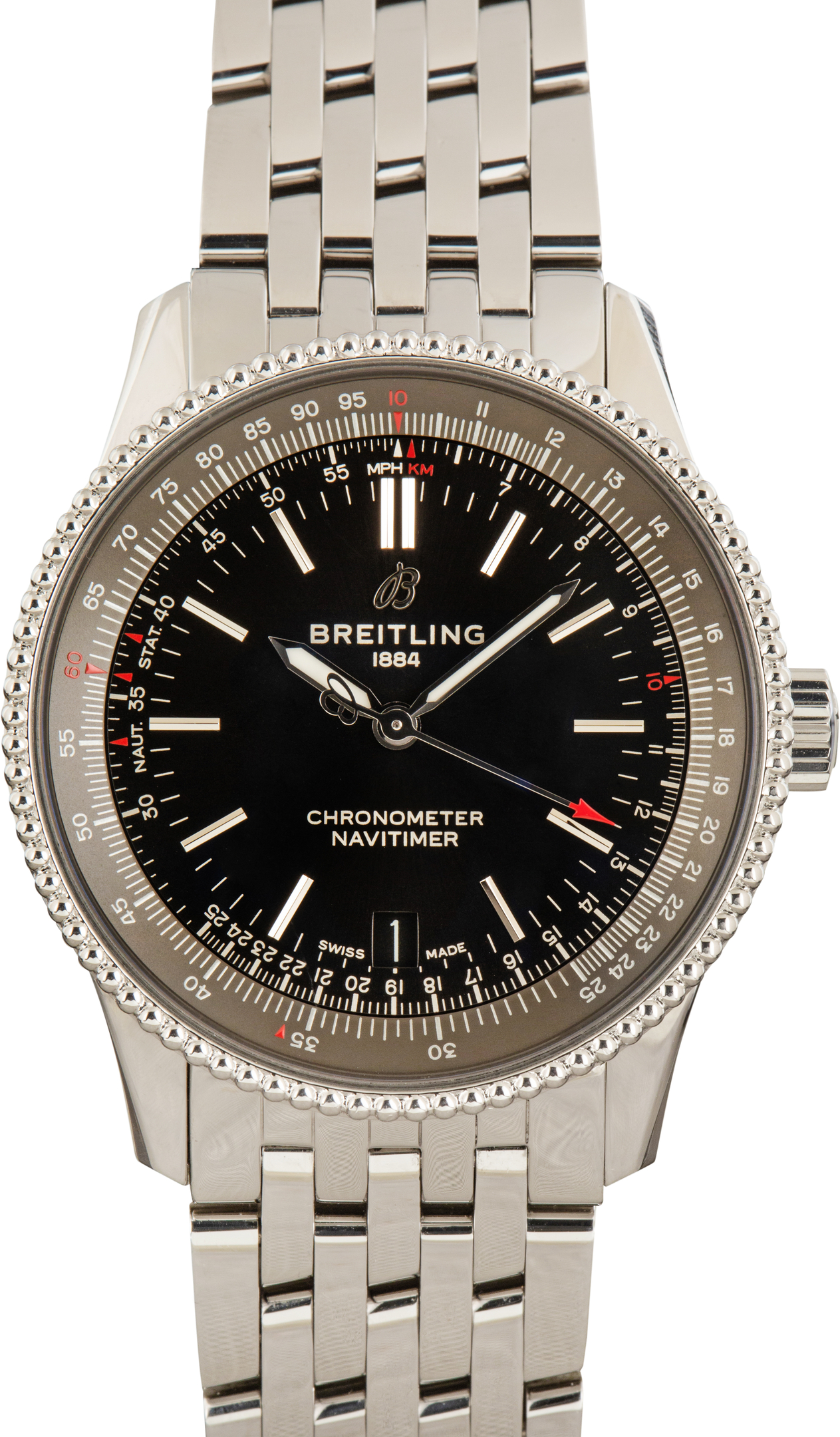 Pre-Owned Black Dial Breitling Navitimer Automatic 38