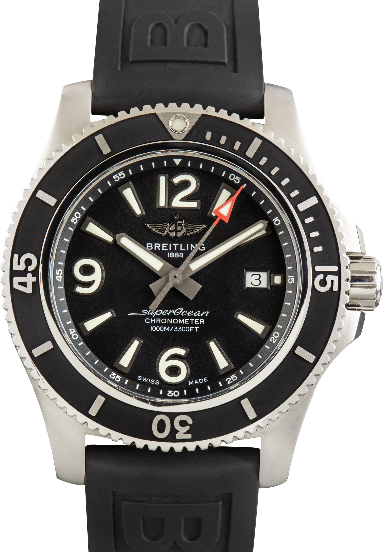Pre-Owned Black Dial Breitling Superocean Automatic 44