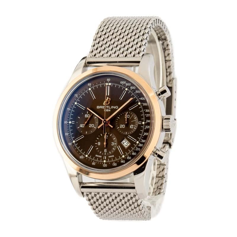 Breitling Transocean Chronograph Stainless Steel & Rose Gold