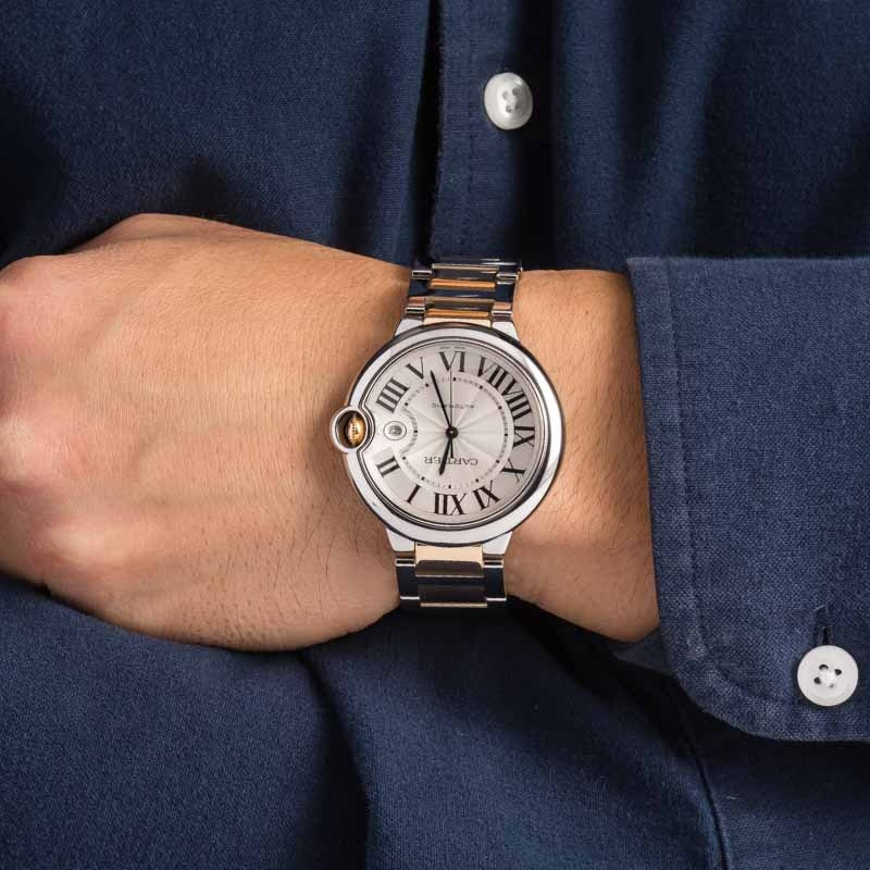 Cartier Ballon Bleu 42 Ref W69009Z3 Steel & Yellow Gold