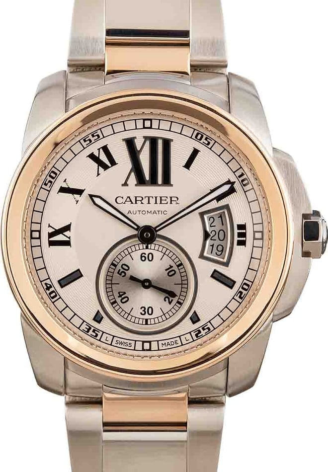 Image of Cartier Caliber De Cartier Stainless Steel & 18k Rose Gold