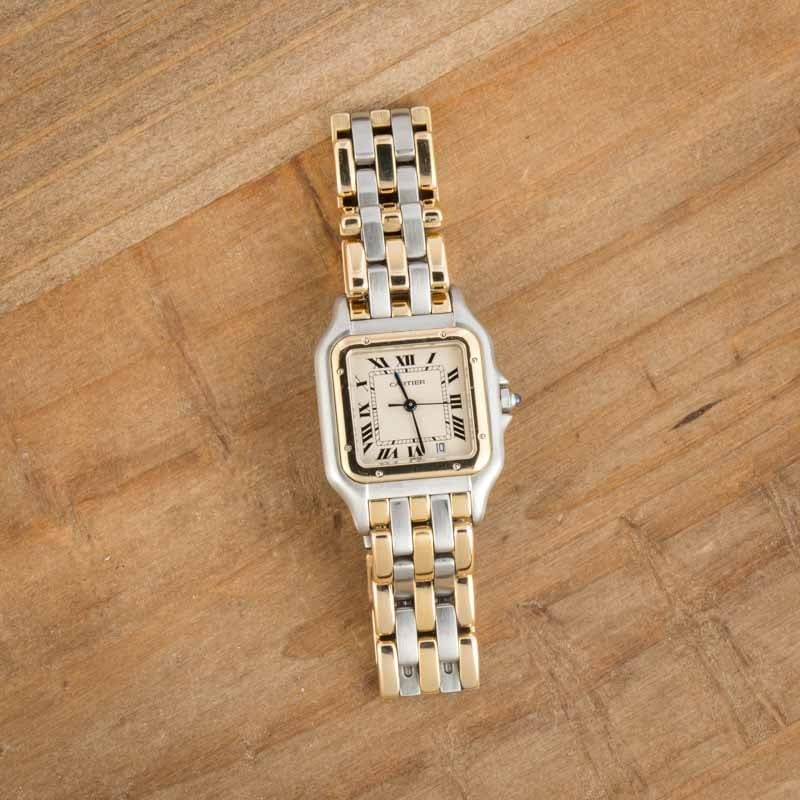 Pre-owned Cartier Panthere W25028B6 Steel & Yellow Gold