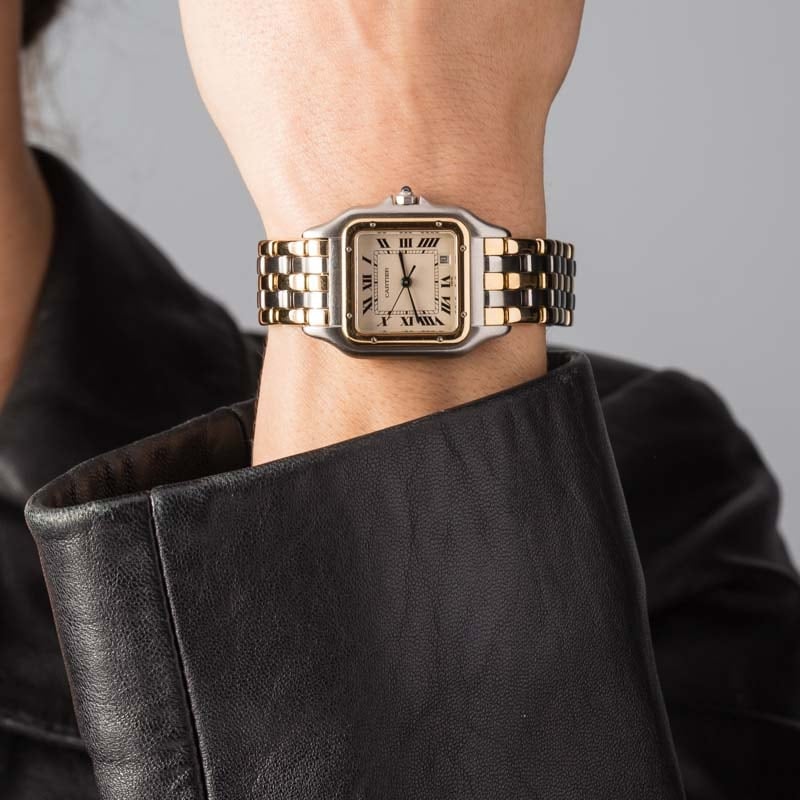 Pre-owned Cartier Panthere W25028B6 Steel & Yellow Gold