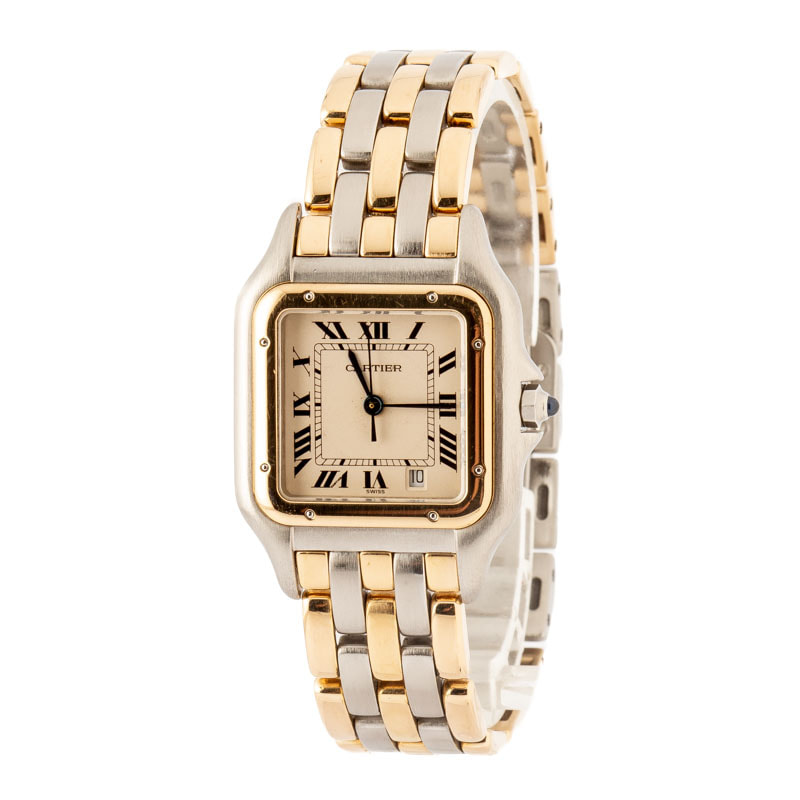 Pre-owned Cartier Panthere W25028B6 Steel & Yellow Gold