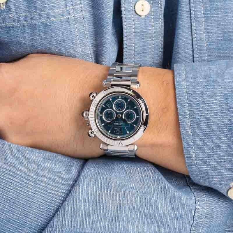 Cartier Pasha Chronograph WSPA0039 Blue Dial