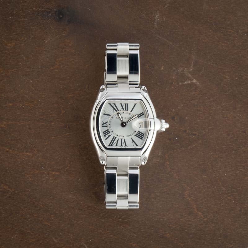 Used Cartier Roadster Silver Roman Dial