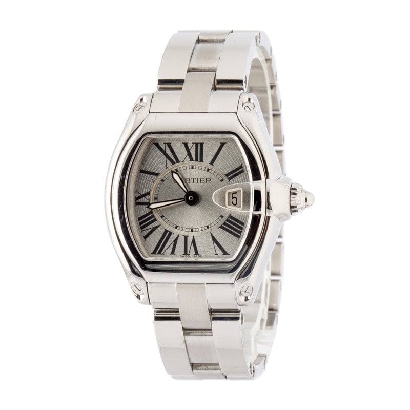 Used Cartier Roadster Silver Roman Dial