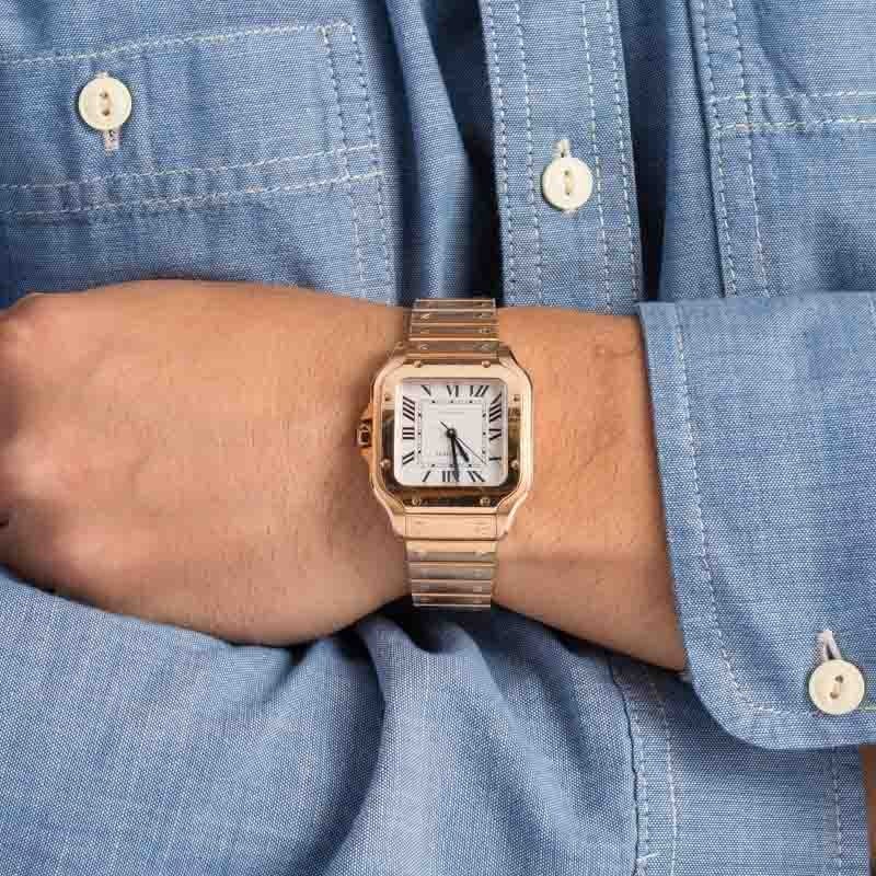 Santos de Cartier WGSA0031 18k Rose Gold Medium Model
