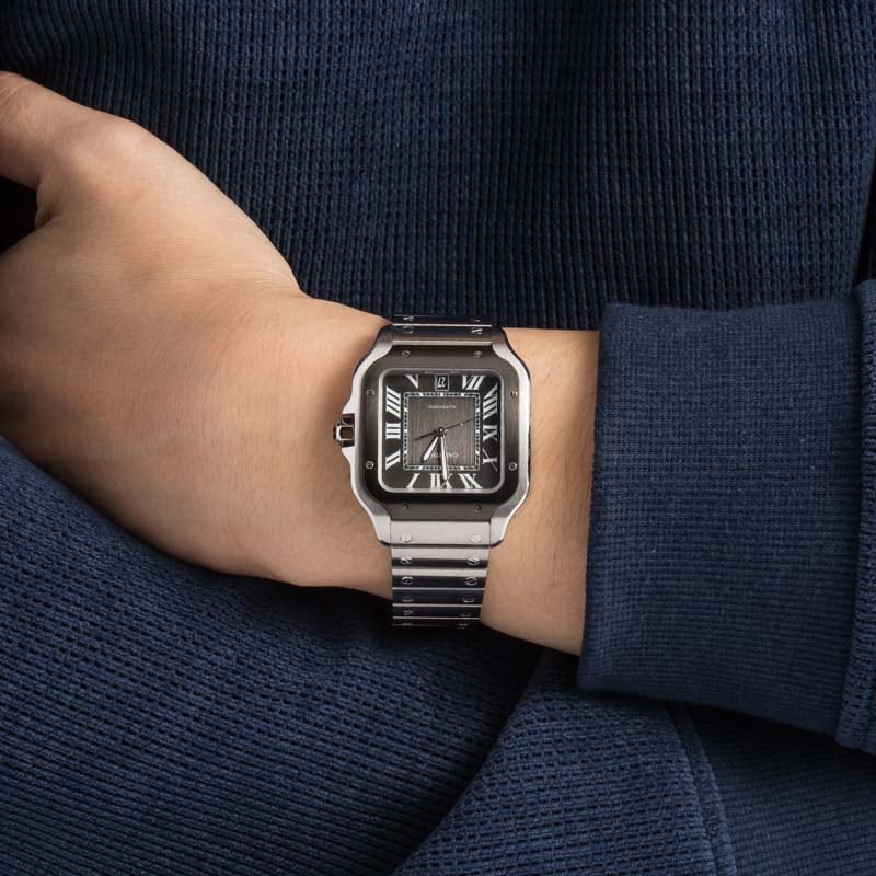 Cartier Santos De Cartier Large Model Grey Dial
