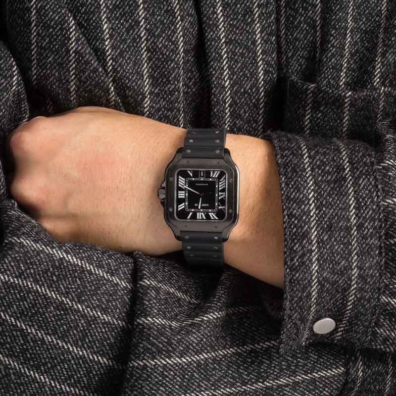 Santos De Cartier Watch Ref WSSA0039 Large ADLC Steel