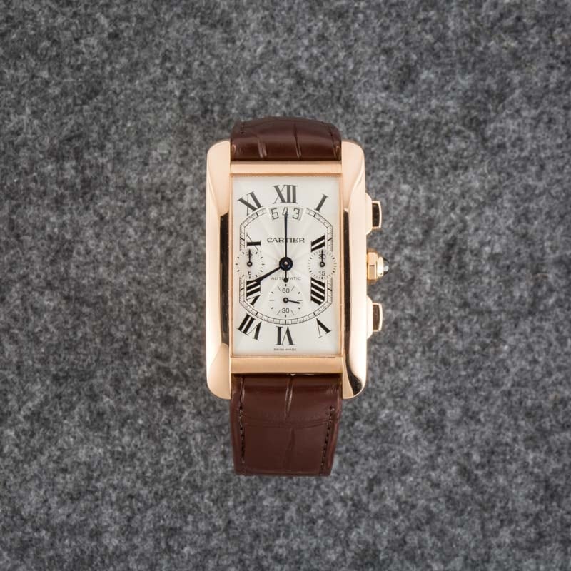 Cartier Tank Americaine Chronograph Rose Gold