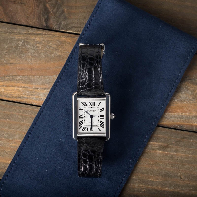 Cartier Tank Solo Silver Roman Dial