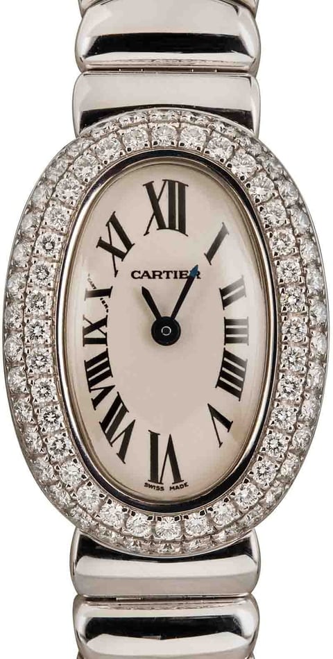 Ladies Cartier Baignoire 18k White Gold