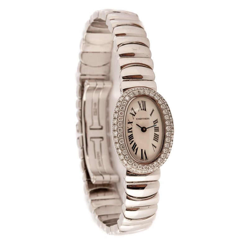 Ladies Cartier Baignoire 18k White Gold