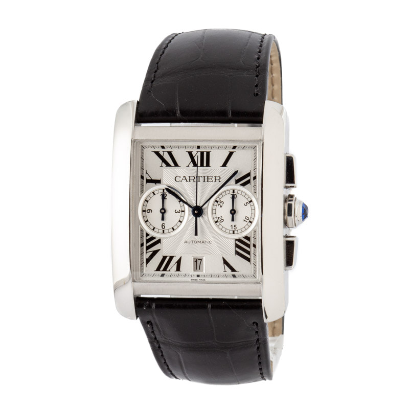 Cartier Tank MC Ref W5330007 Silver Chronograph Dial