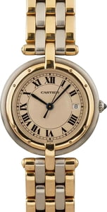 Cartier Cougar Pre-Owned Ladies White Roman Dial 30MM Stainless Steel and 18k Gold
